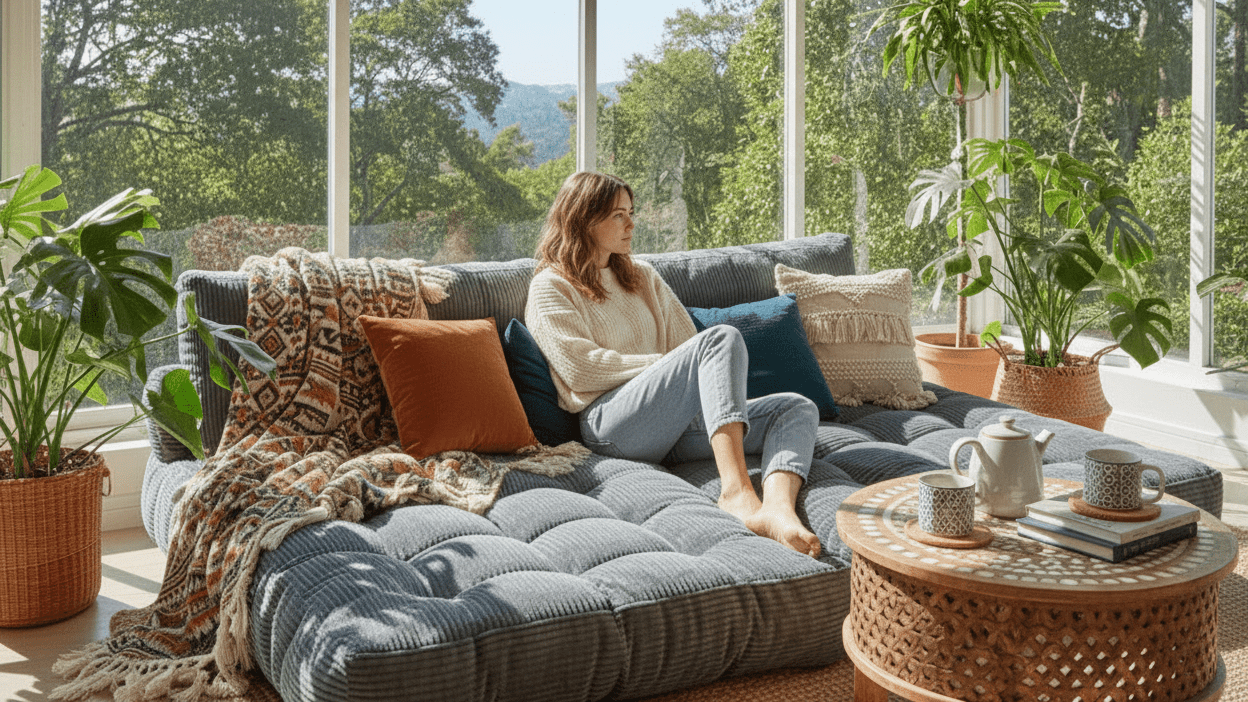 Orvanta™ 3-in-1 Convertible Floor Sofa Bed | Sofa, Lounger & Bed