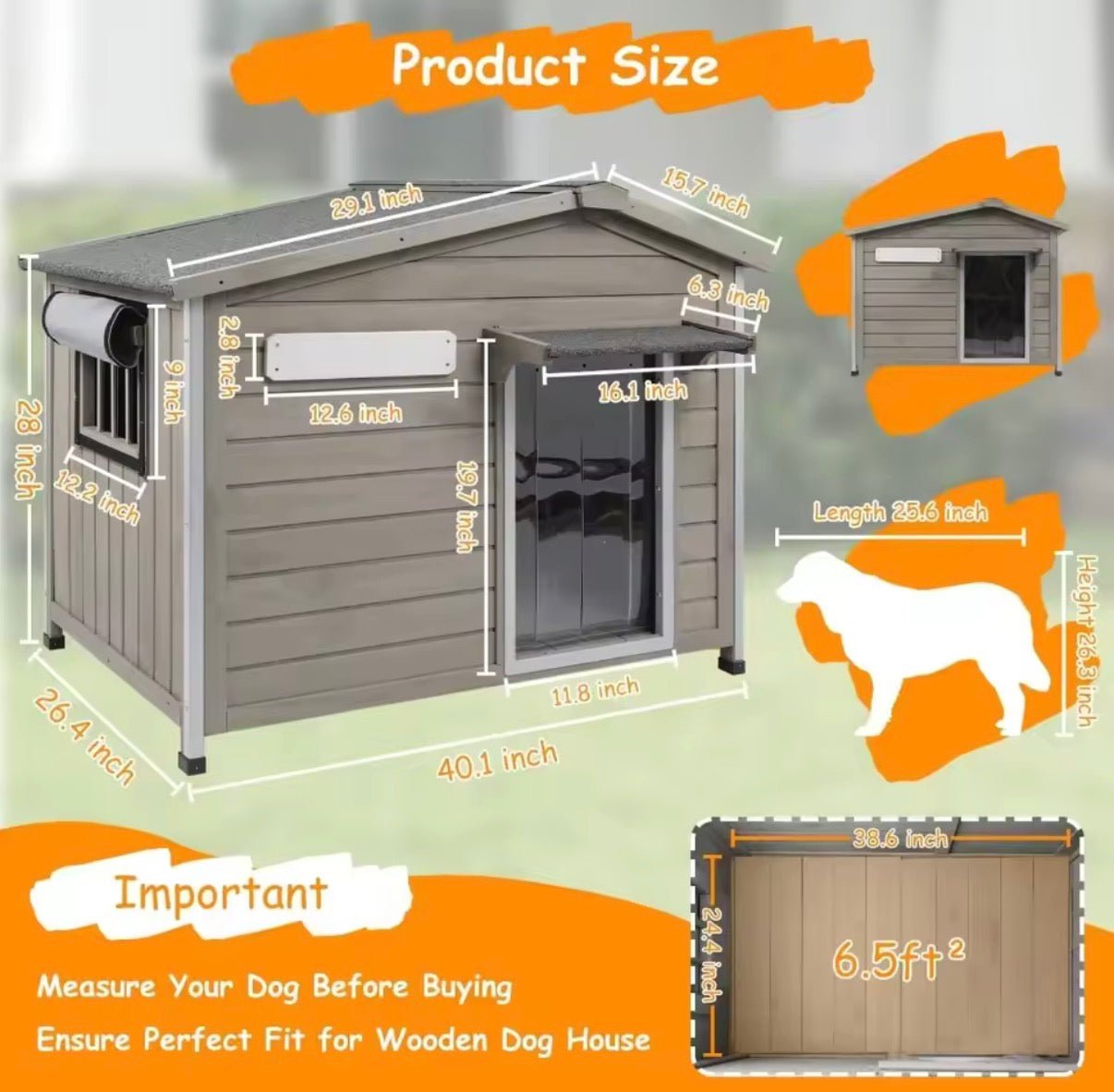 Armored Dog House - Outdoor Wooden Dog House with Bite - Resistant Metal Trim - Convert - o - Bench