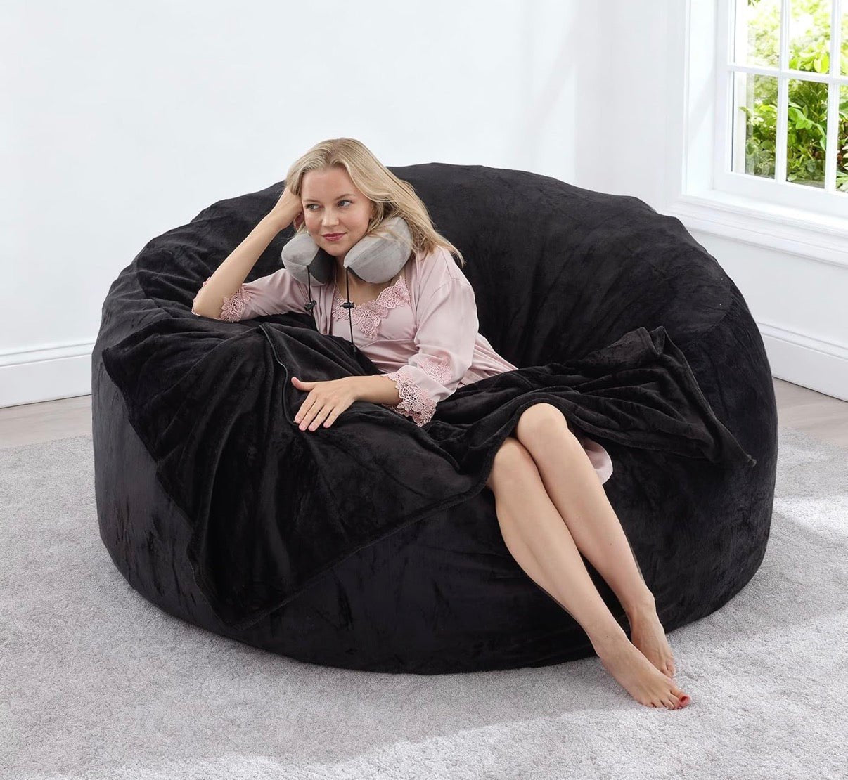 Luxury 5ft Oversized Bean Bag Chair - Premium Foam Filled Lounge Seating - Orvanta