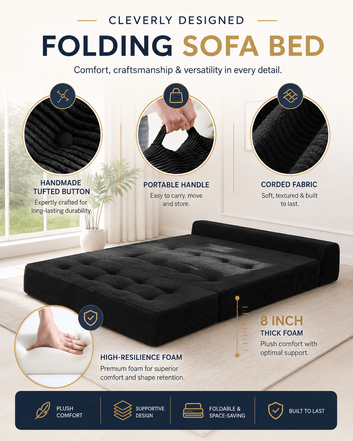 Orvanta™ 2-in-1 Bench to Bed - Orvanta
