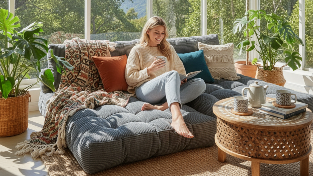 Orvanta™ 3 - in - 1 Convertible Floor Sofa Bed - Orvanta