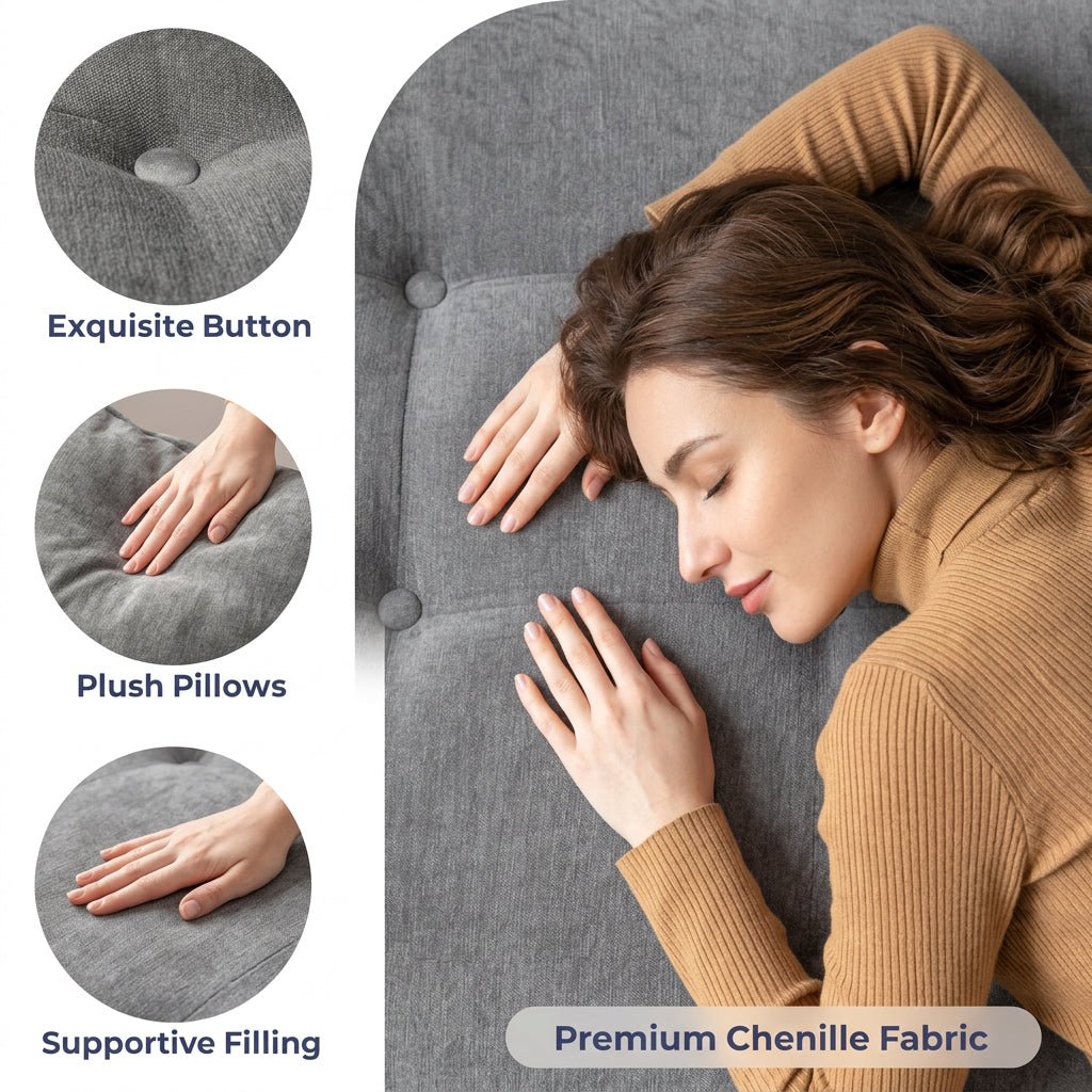Orvanta™ Cloud Comfort 101” L-Shape Modular Sectional Sofa with Flexible Ottoman - Orvanta