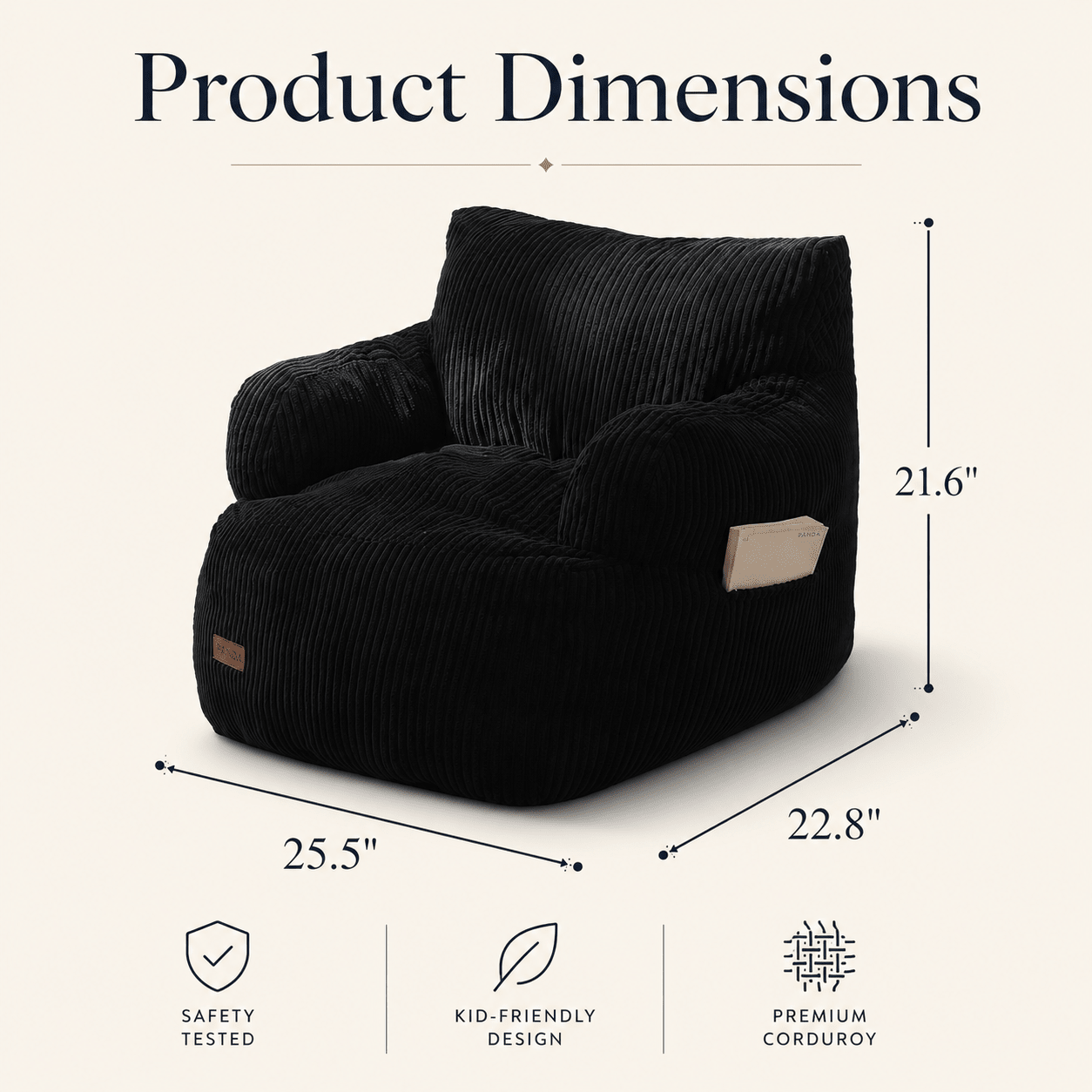Orvanta™ Kids Bean Bag Chair with Side Pocket - Orvanta
