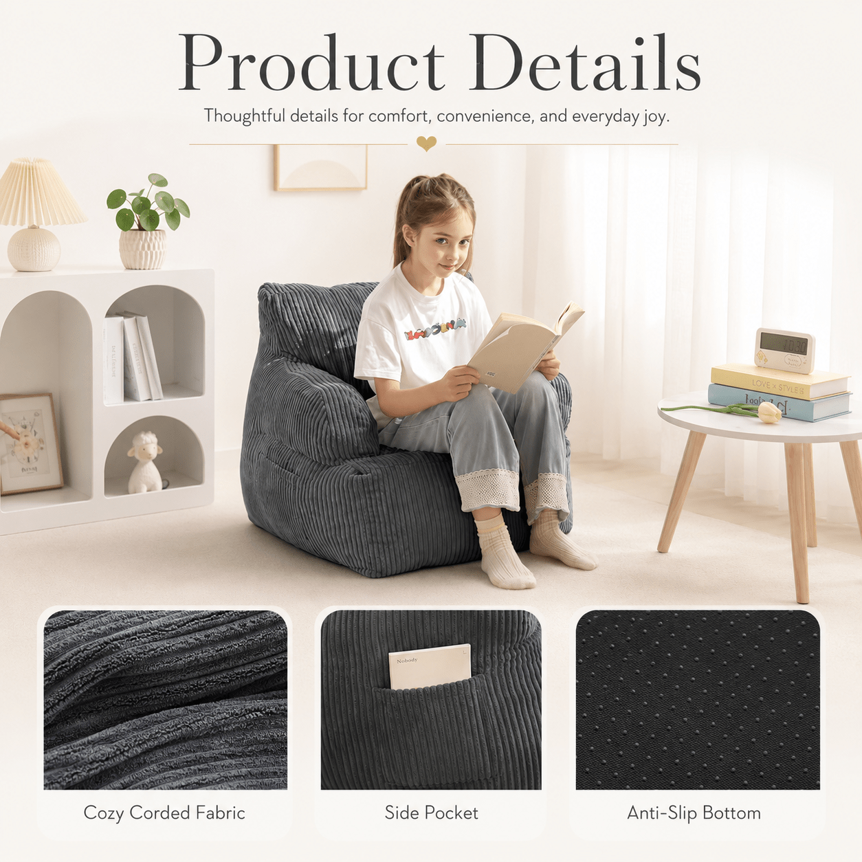 Orvanta™ Kids Bean Bag Chair with Side Pocket - Orvanta